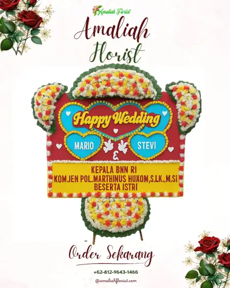 Papan Bunga Pernikahan Waropko